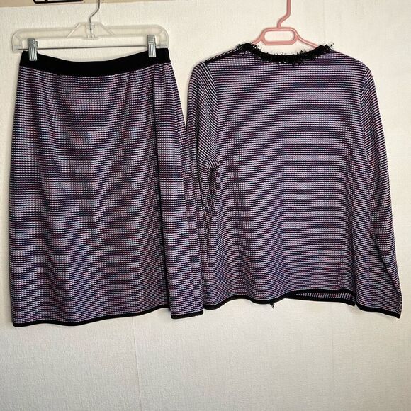 Misook Tweed Suit Womens Small‎ 2piece Set Skirt Blazer Fringe Career Capsule - Picture 10 of 10